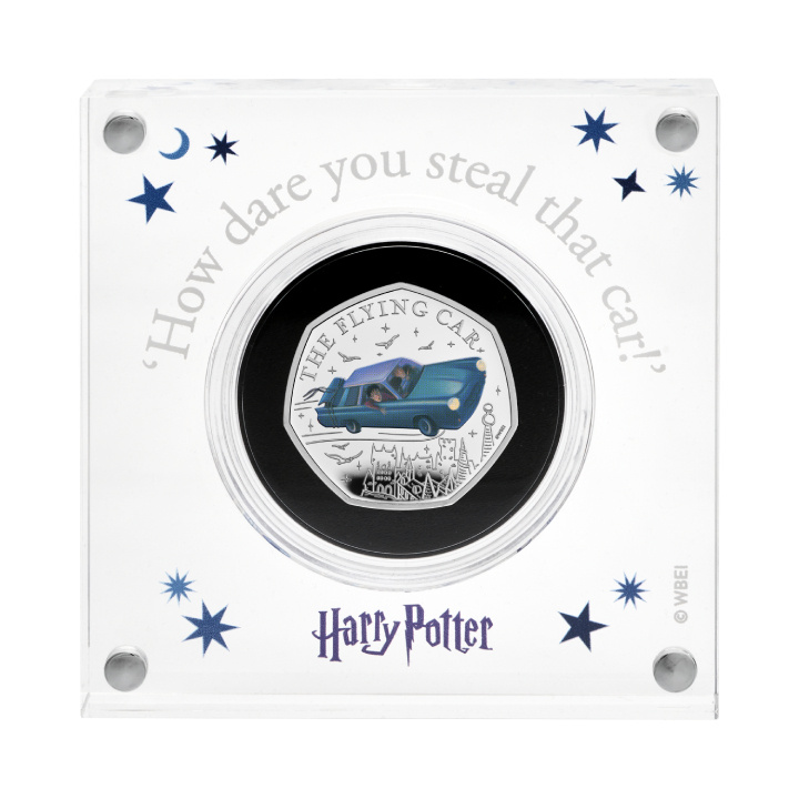 Harry Potter: The Flying Car kolorowany 50p Srebro 2025 Proof