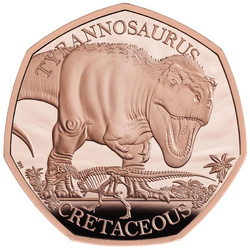 Dinosaurios: Iconic Specimens - Tyrannosaurus Rex 50p Gold 2024 Proof