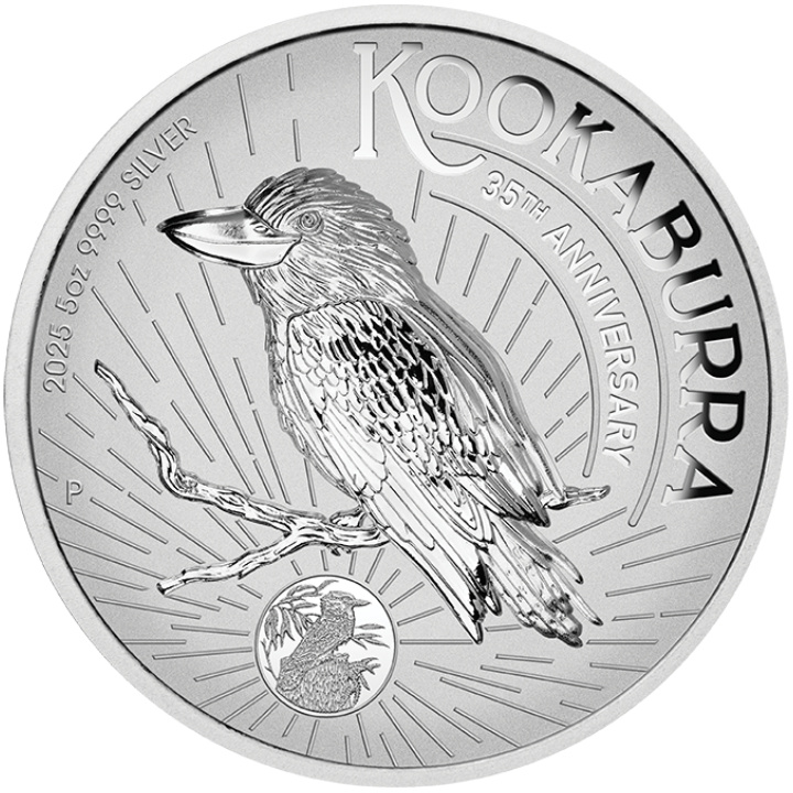 Kookaburra 5 oz ezüst 2025 Proof magas domborzat Incused