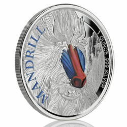 Camerún: Mandril coloreado 1 oz Plata 2020