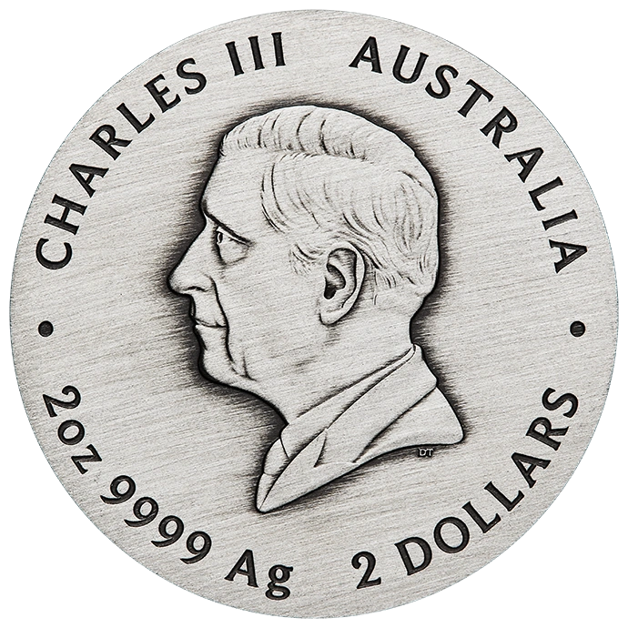 Perth Mint: Lunar III – Rok Koně, 2 unce stříbra, 2026, Antiqued Coin