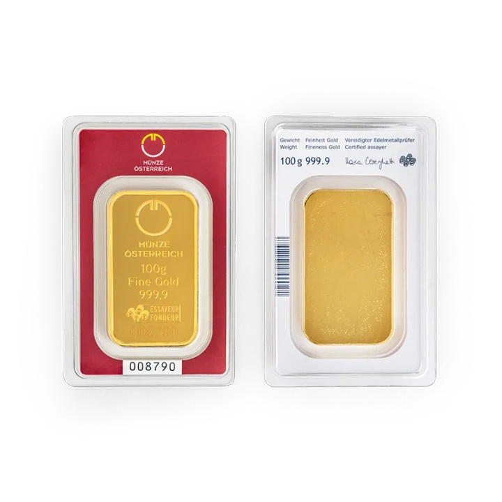 Lingot d’or 100g d’or Austrian Mint