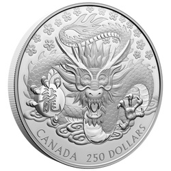 Canadá: Año Lunar del Dragón $250 Plata 2024 Proof