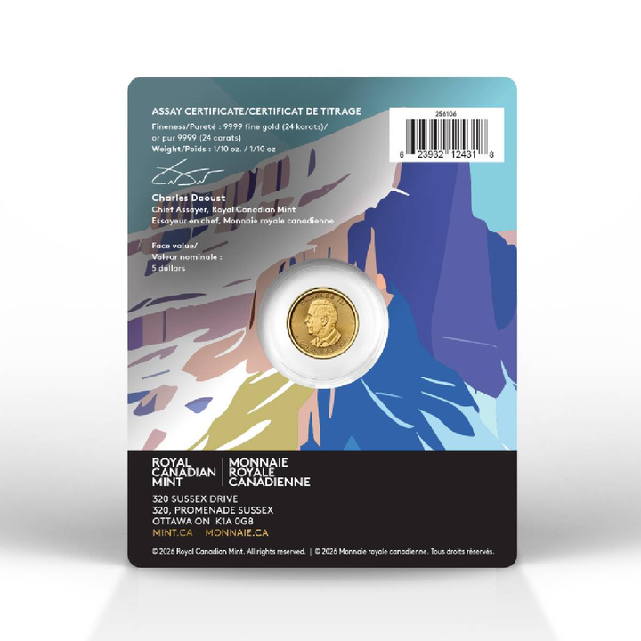 Кленов лист от Канада 1/10 oz злато 2027 Privy Mark Loon