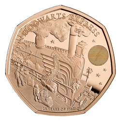 Harry Potter: Hogwarts Express 50p Złoto 2022 Proof 