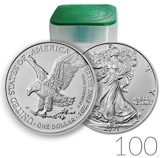 American Eagle 1 oz Silber 2021 art 2 Paket 100 Stück