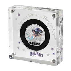 Harry Potter: Winged Keys colorata 50p argento 2024 Proof