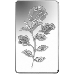 Lingot d'argent Pamp Suisse Rose de 100 grammes
