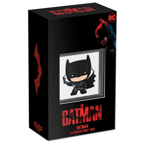 Niue: The Batman - Moneda Chibi de Batman coloreada, 1 onza de plata, 2022, acabado proof.