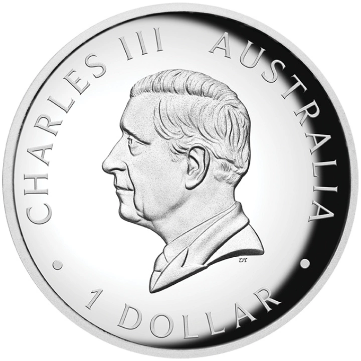 Australian Kangaroo coloured 1 oz Silber 2024 Proof High Relief