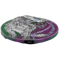 Germania: Beasts - Fenrir colorato 2 once d'argento 2022 Ultra High Relief