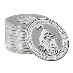 Bestias de la Reina: Carta Blanca de Richmond 1 oz Platino 2022