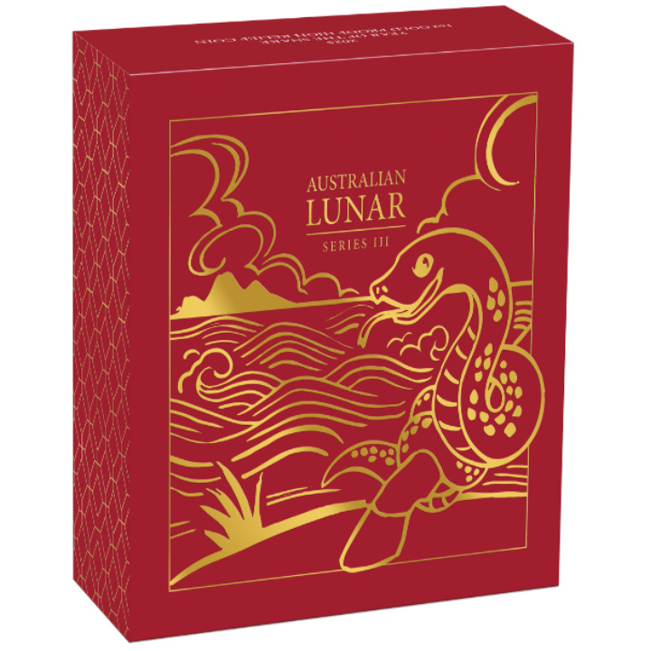 Perth Mint: Lunar III - Anno del Serpente 1 oncia d'oro 2025 Proof High Relief