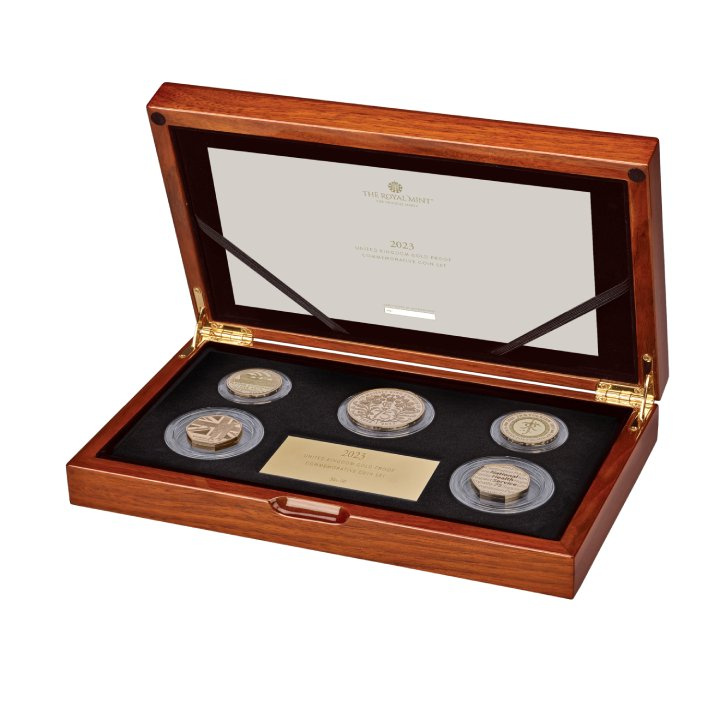 Zestaw 5 monet Wielka Brytania Złoto 2023 Proof Commemorative Coin