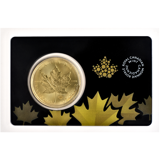 Feuille d'érable canadienne 1 once d'or 2015 dans un certipack
