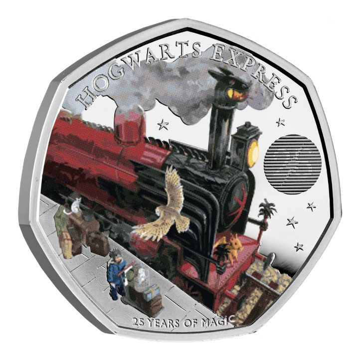 Harry Potter: Hogwarts Express coloreado 50p Plata 2022 Proof