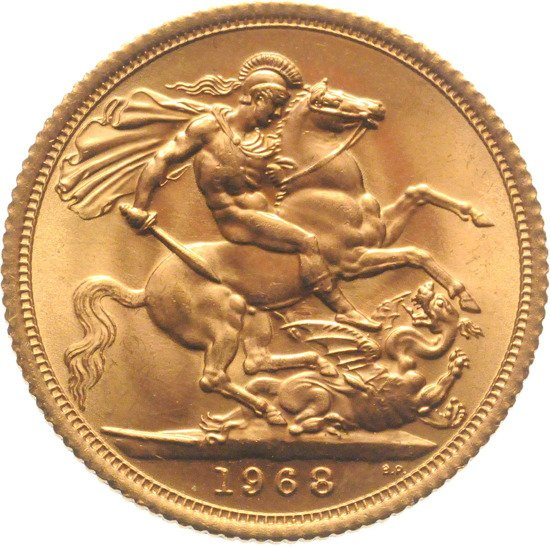 Złoty Suweren Great Britain Gold Sovereign 1968 Stan II