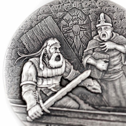 Niue : Vikings - Bjorn Ironside 2 onces d'argent 2016 Proof Antiqued Coin