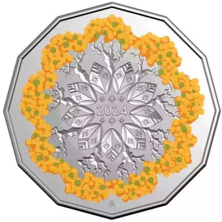 Décoration de Noël - Festive Floral colorée 50c Cuivre-nickel 2024