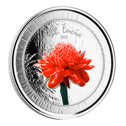 Botanické zahrady Svaté Lucie barevné 1 unce stříbra 2021 Proof