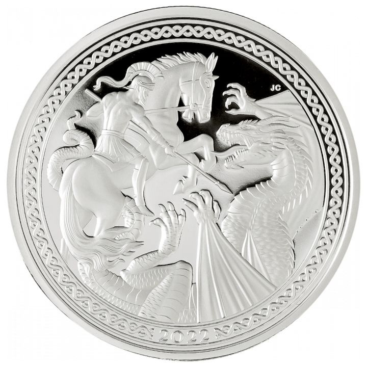 Ascension Island: Modern Masters - Jody Clark St. George and the Dragon 2 oz Silver 2022 Proof
