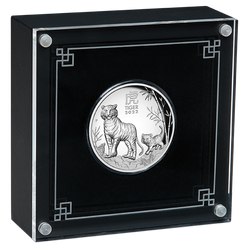 Lunar III: A tigris éve 1 uncia ezüst 2022 Proof Magas domborzat