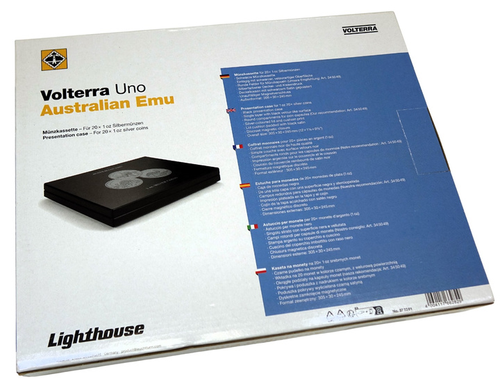 Leuchtturm - Cassetta Emù australiano 20 x 1 oncia d'argento