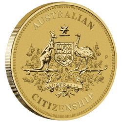 Cittadinanza australiana $1 bronzo alluminio 2024 (moneta in cartoncino)
