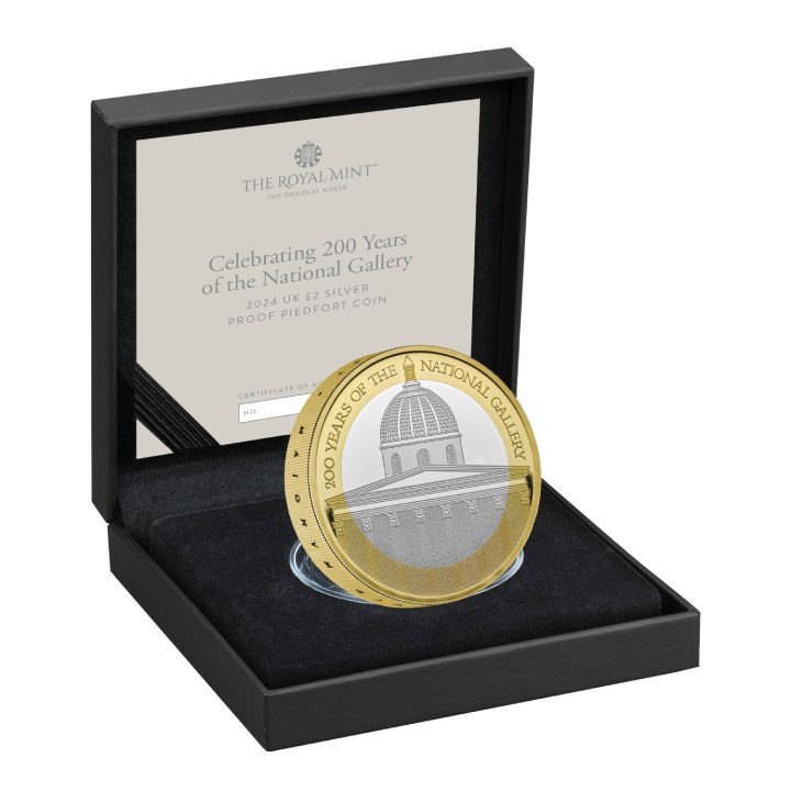 Celebrating 200 Years of the National Gallery £2 pozłacany Srebro 2024 Proof Piedfort