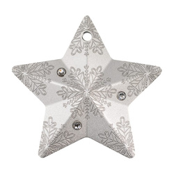 Insulele Cook Holiday Ornament - Snowflake Star 1 oz Argint 2023 Silk Ultra High Relief