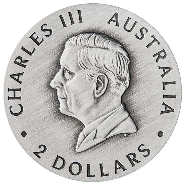 Monedă din argint The Perth Mint: Butterfly colorată 2 uncii de argint 2026 Antiqued