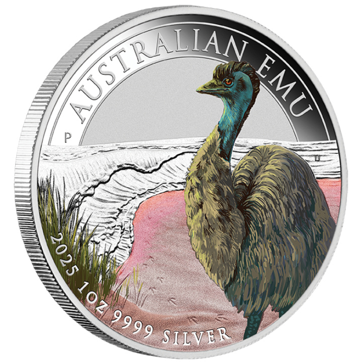 Emú australiano de color 1 oz Plata 2025