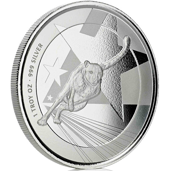 Cameroon: Cheetah 1 oz Silver 2019 Prooflike