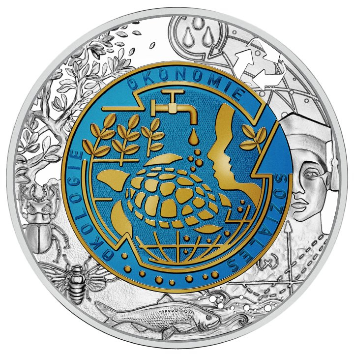 Serie Niobio: Global Heating coloured 25 Euro Plata 2023