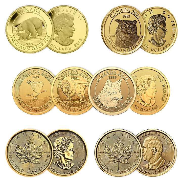 Royal Canadian Mint - Losowa Moneta 1/4 uncji złota