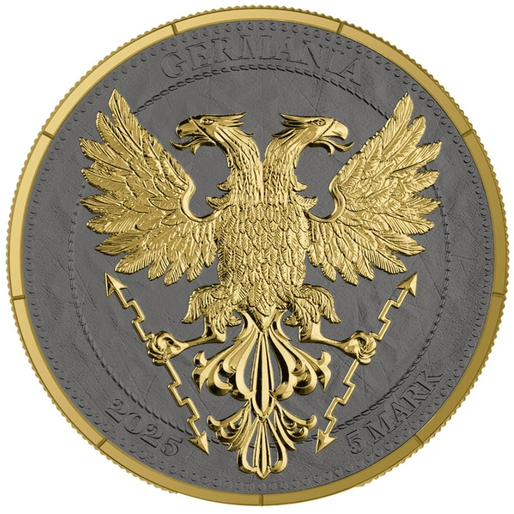 Mythical Forest: Yggdrasil Goldenleaf pozlacená 1 unce stříbra 2025 Black Ruthenium