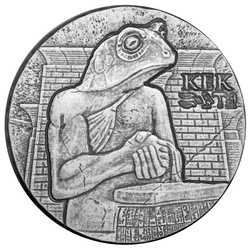 Czad: Egyptian Relic - Kek Frog God 5 oz Silver 2022 Antiqued Coin 