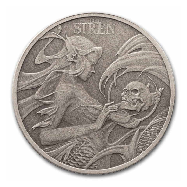 Niue: Mythical Creatures – The Siren 1 unce stříbra 2025 Antiqued Coin