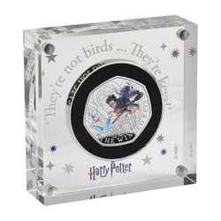 Harry Potter : clés ailées colorées 50 pence en argent 2024 Proof