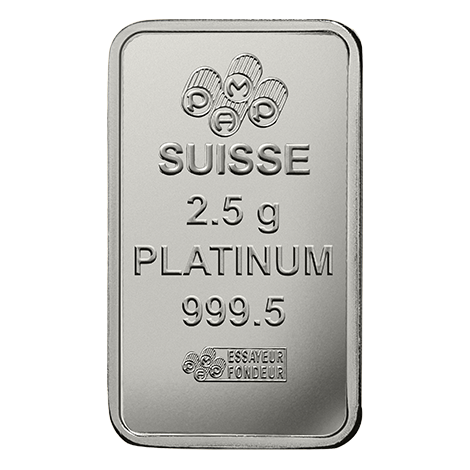 Lingots multigrammes 4 x 2,5 grammes d'or, de platine, de palladium, d'argent