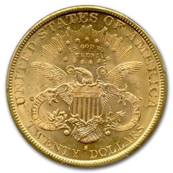 Liberty-S Double Eagle 20 dollars 1891 État 2/2-