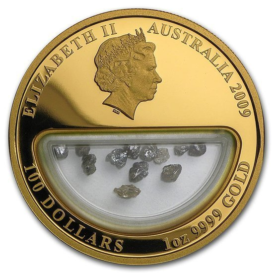 Skarby Australii: Diament 1 uncja Złota 2009 Proof