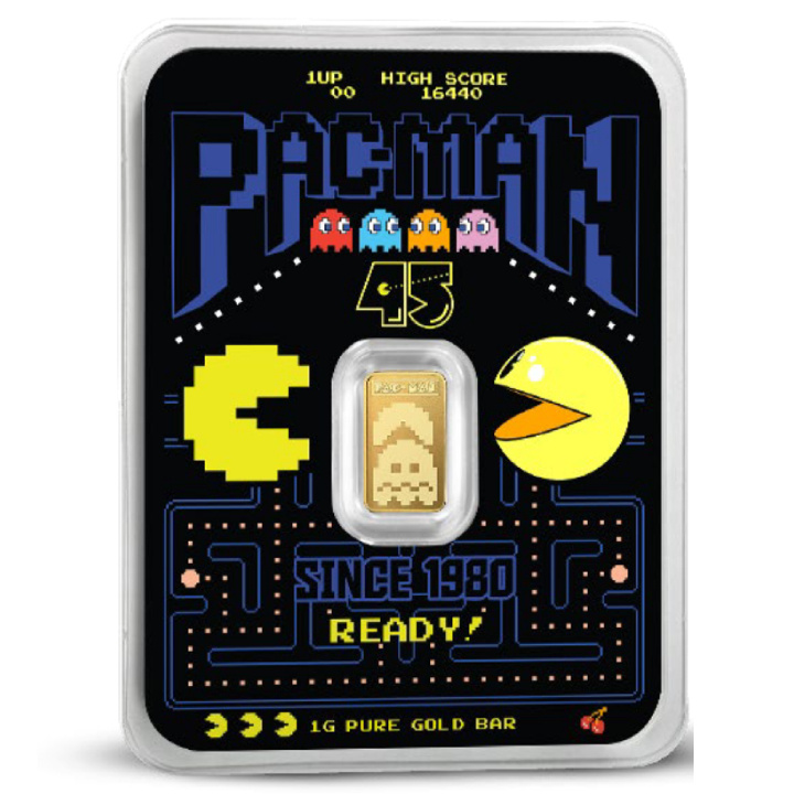 Sztabka PAC-MAN 45. rocznica 1 gram Złota 2025