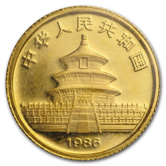 China Panda 1/20 oz Oro 1986