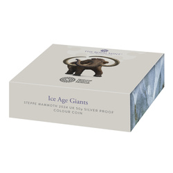 A Föld meséi – Sztyeppei mamut színes 50 penny ezüst 2024 Proof