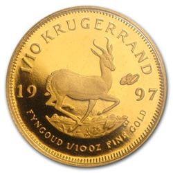 Krugerrand 1/10 uncia arany 1997 Proof 30. évforduló