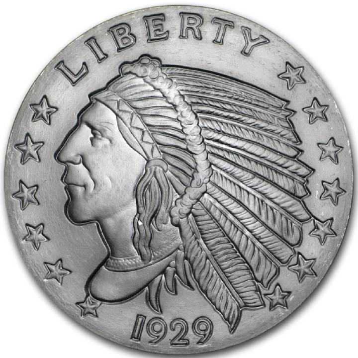 Indian Head 1929 2 oz Silver