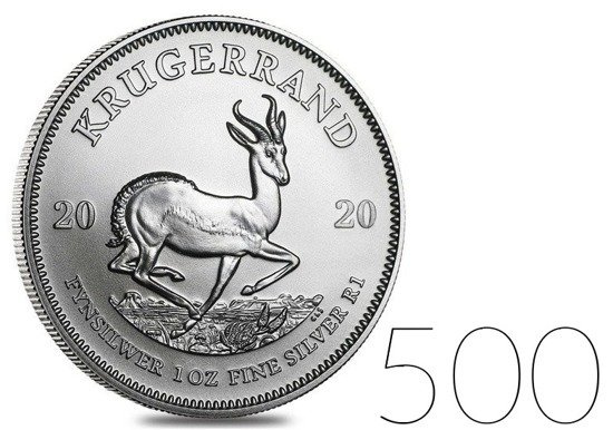 Krugerrand 1 unce stříbra 2020 BALÍČEK 500 KS