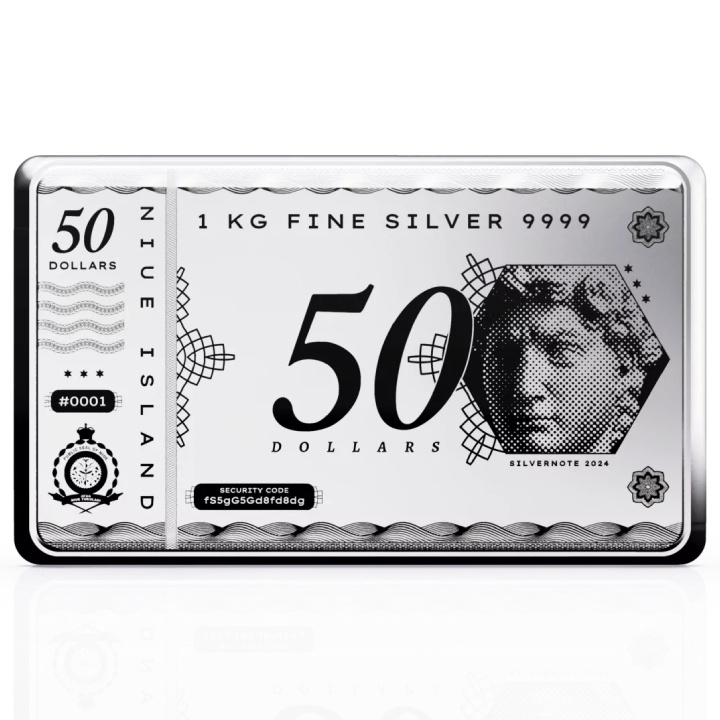 Lingotto Moneta Niue: Silver Note Coinbar 1000 grammi d'argento 2024
