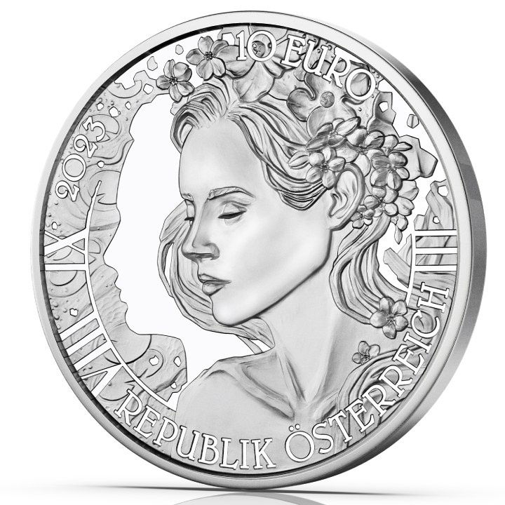 The forget-me-not barevná 10 Euro stříbro 2023 Proof